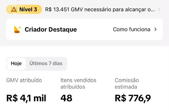 Resultado de venda ao vivo de um cliente do MeuModera