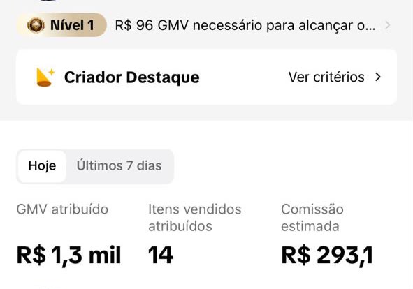 Resultado de venda ao vivo de um cliente do MeuModera